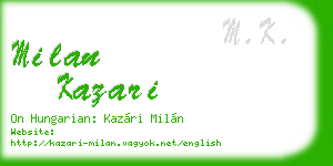milan kazari business card